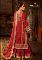 Asim Jofa Makhmal - Wedding Velvet Ajmm-10 Embroidered Velvet 3 Pcs
