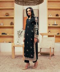 Vasl Pre Winter By Kross Kulture Stitched Embroidered Cambric Shirt Suit-0001719-SML-BLK