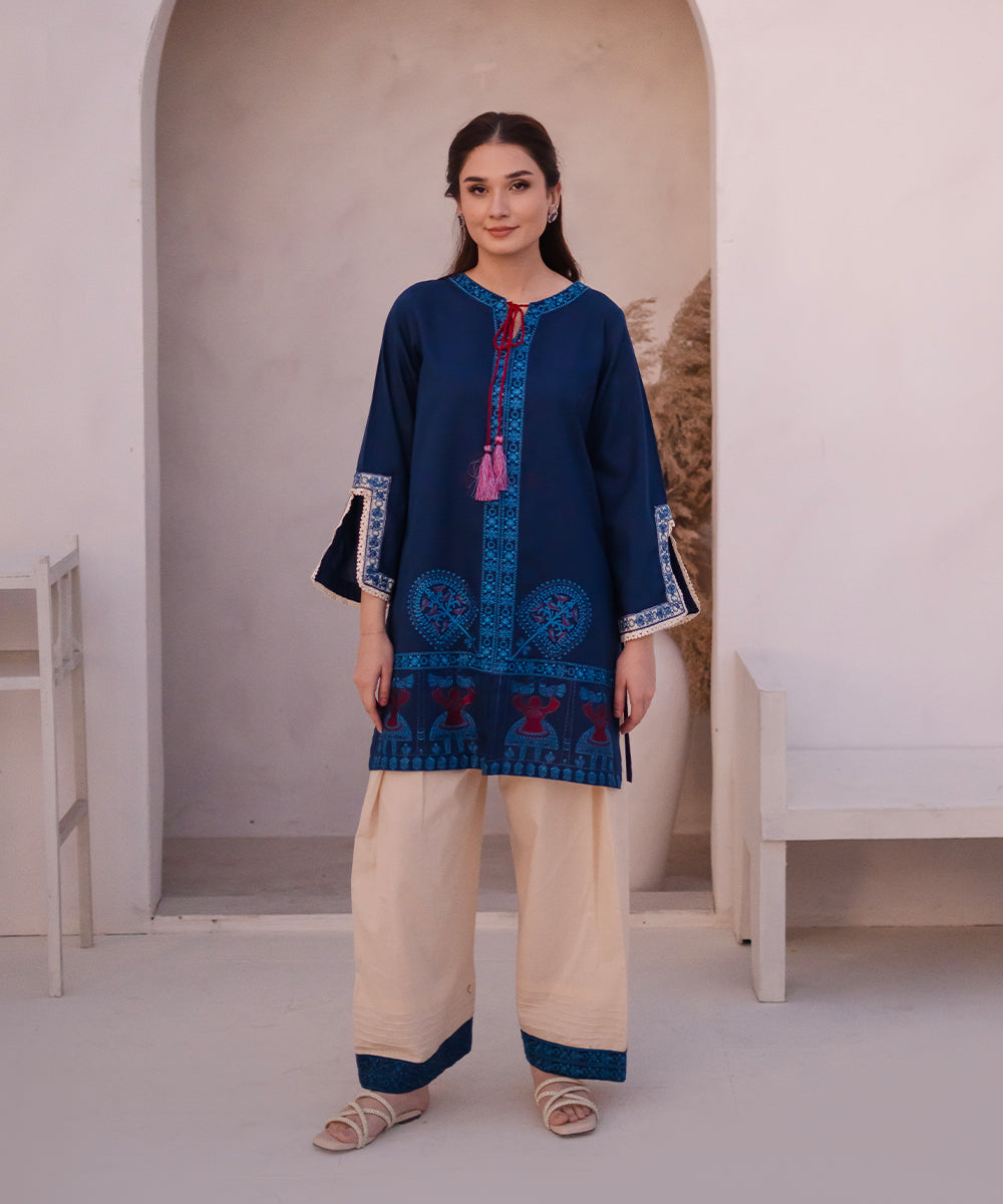 Dastoor By Kross Kulture Stitched 2Pc - Cottom Emb Suit