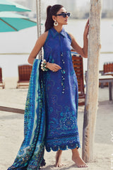 Wes By Farah Talib Aziz Unstitched 3 Piece Luxury Summer Collection-06-Beryl Deep Blue