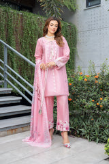 Panache Apparel-Stitched Summer Suit-Rosewood