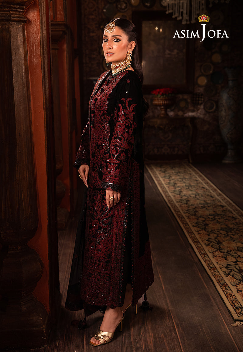 Asim Jofa Designers Limited Edition Ajmmd-12 Embroidered Velvet 3 Pcs