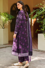 Meline By Farasha Unstitched 3 Piece Premium Viscose Collection'2025-06-Plum Powder