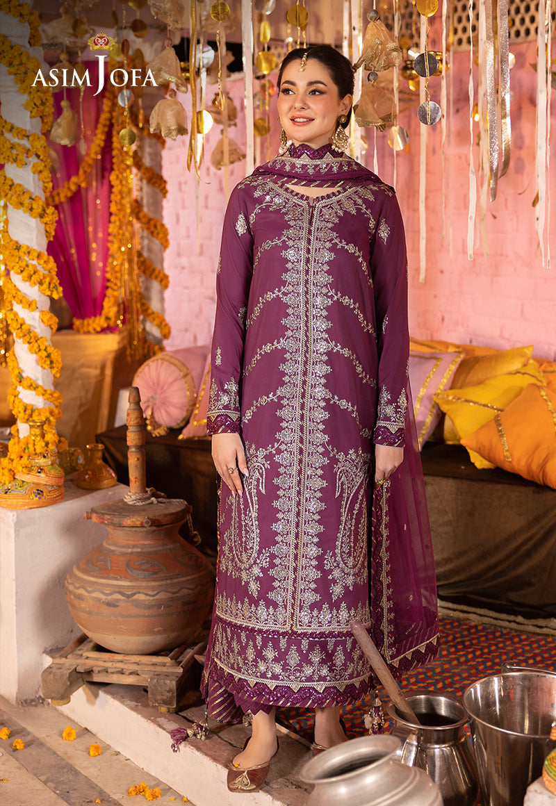 Asim Jofa Dastaan Pret Ajdap-18 Embroidered Lawn Silk Stitched 3 Pcs