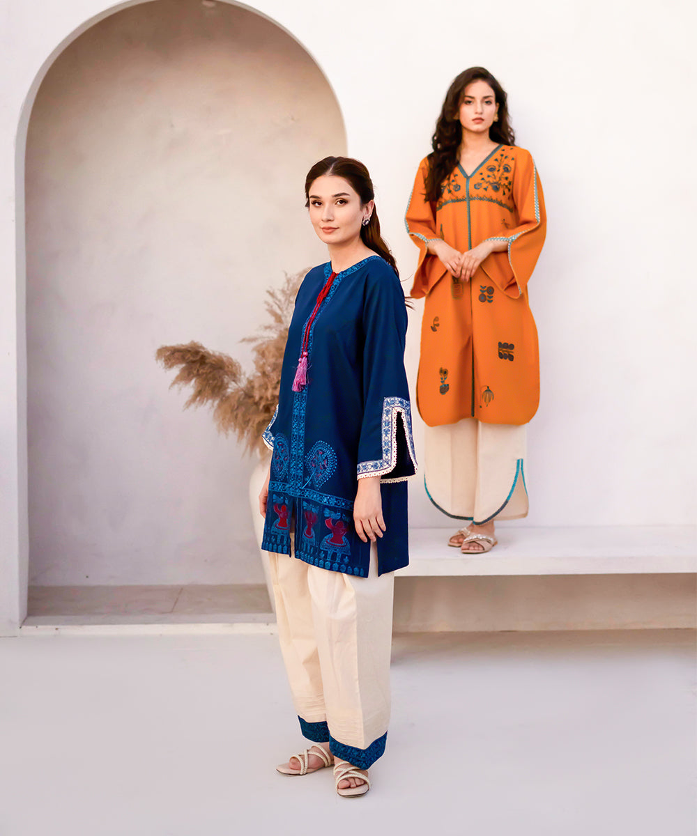 Dastoor By Kross Kulture Stitched 2Pc - Cottom Emb Suit