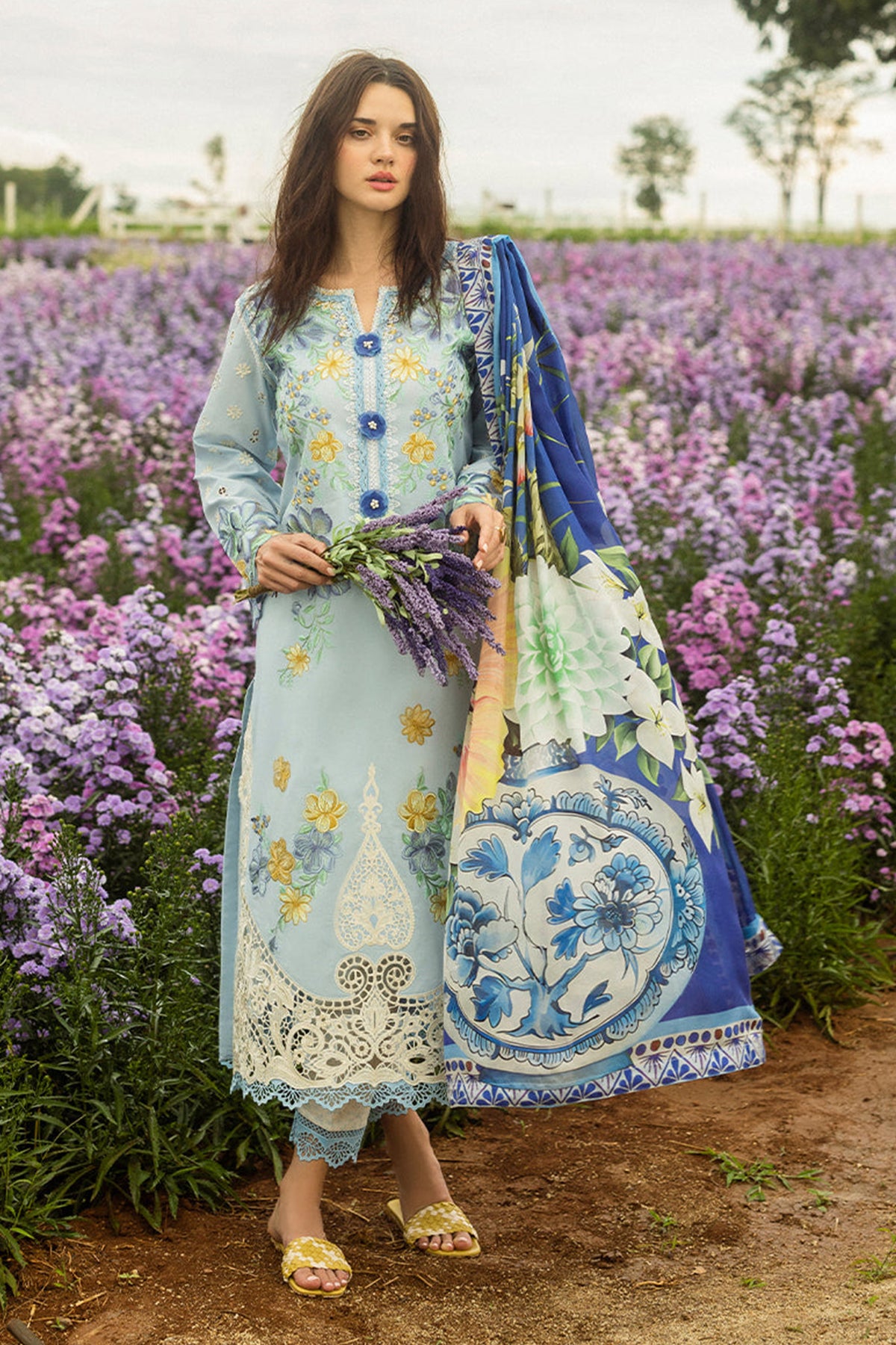 The Secret Garden Hemline By Mushq Unstitched 3 Piece Summer Collection'2025-07-A-Hidden Oasis