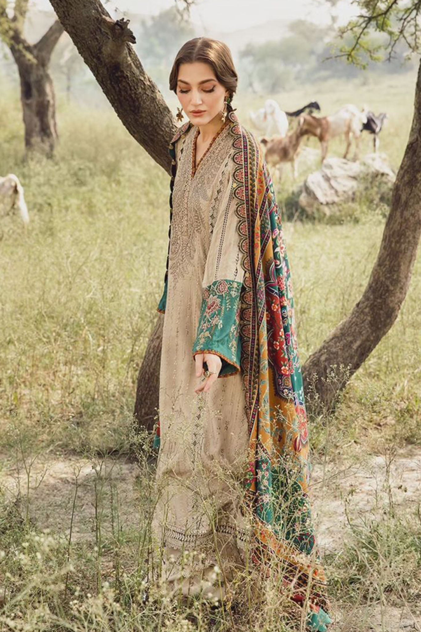 M Prints By Maria B Unstitched 3 Piece Winter Edition Collection'2024-07-A