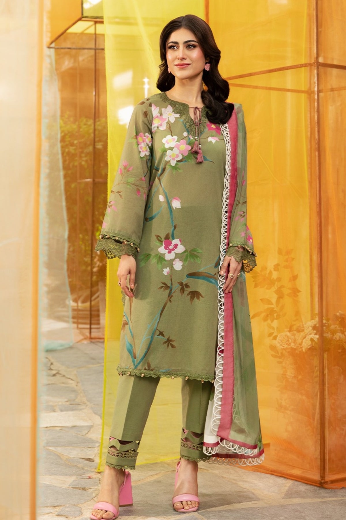 M.Basics By Maria B Unstitched 3 Piece Lawn Vol-01 Collection-07-A