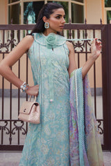 Wes By Farah Talib Aziz Unstitched 3 Piece Luxury Summer Collection-07-Alice Aqua