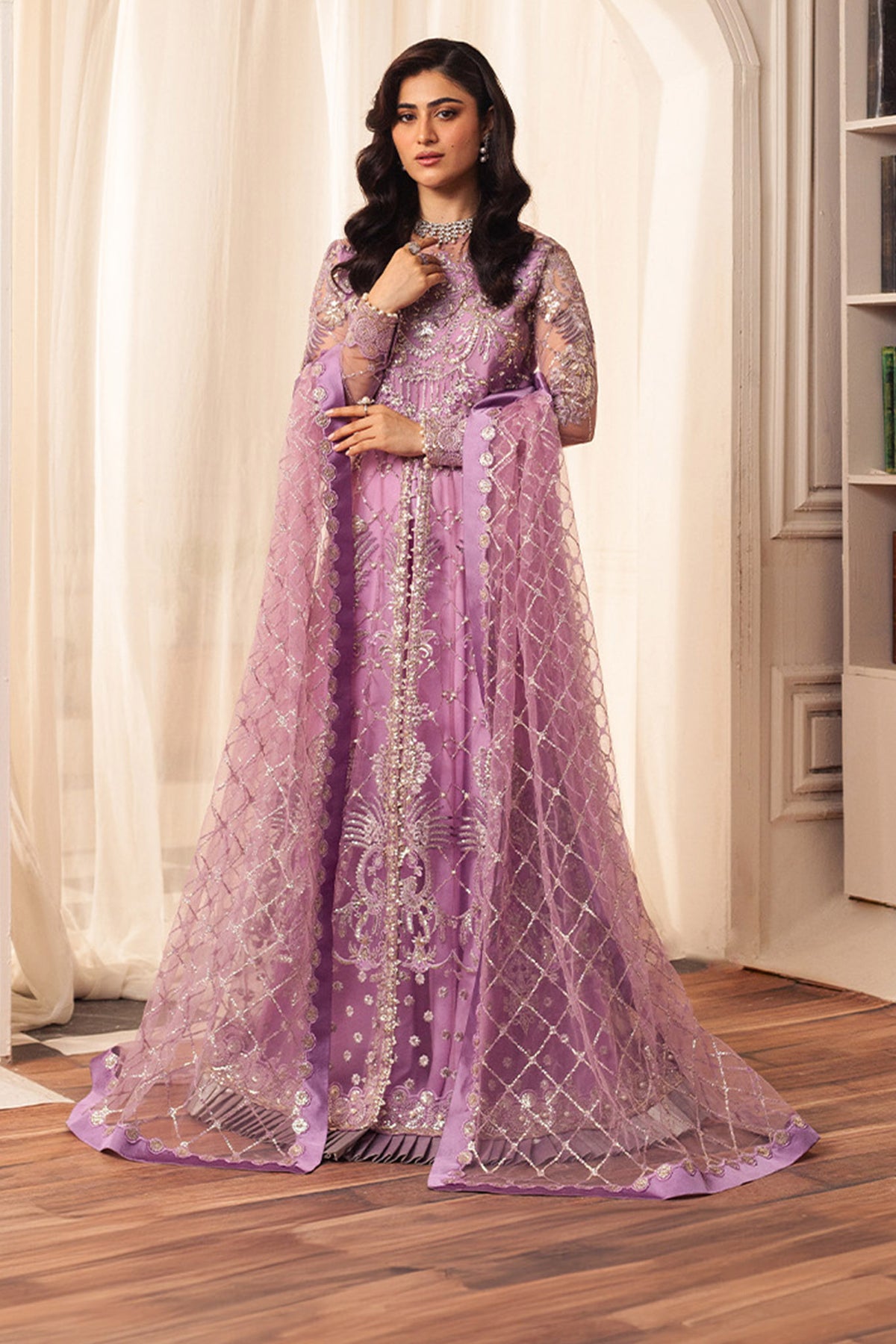 Hemline By Mushq Unstitched 3 Piece Aura Debut Wedding Collection'2024-07-Heather