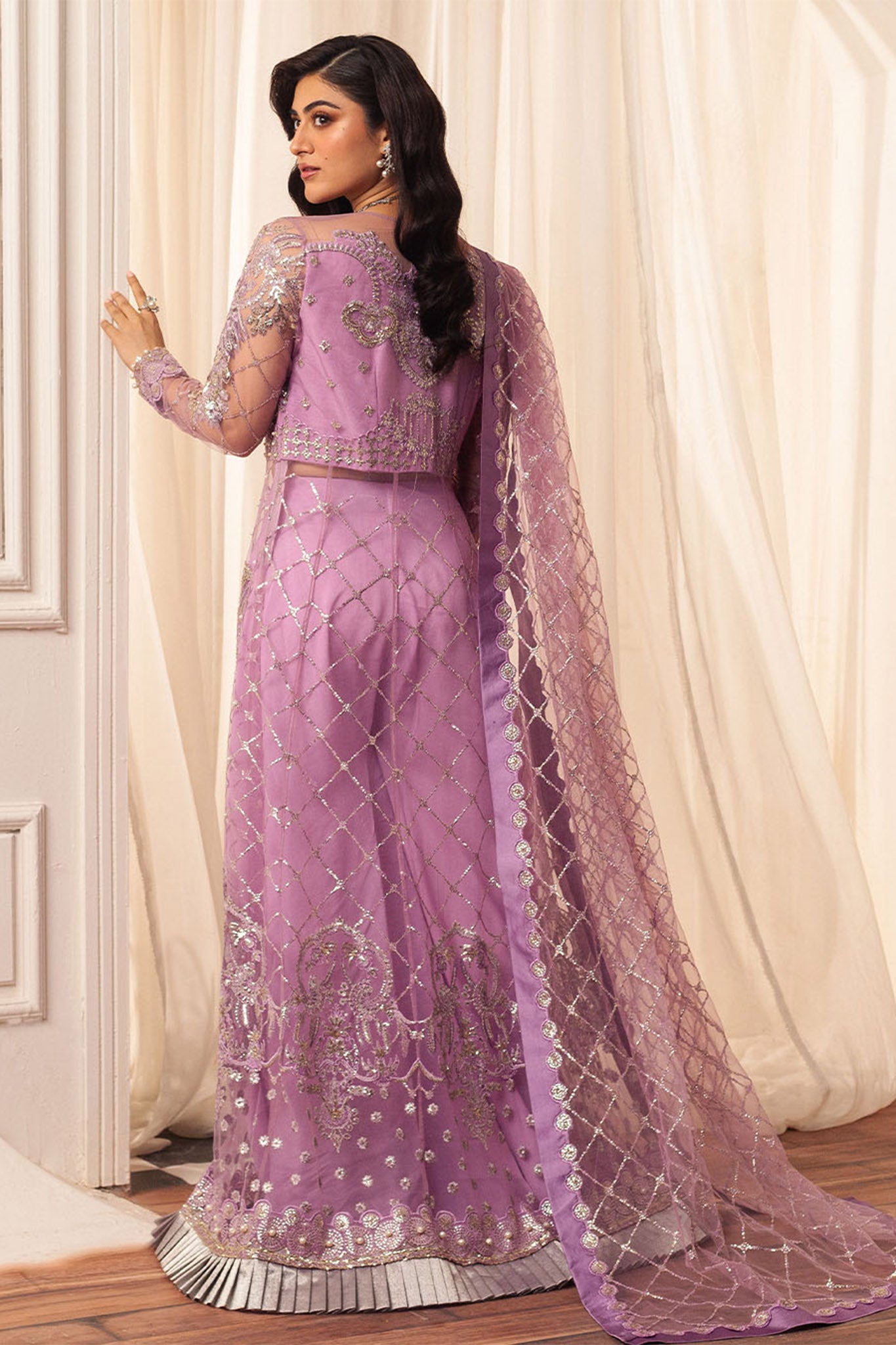 Hemline By Mushq Unstitched 3 Piece Aura Debut Wedding Collection'2024-07-Heather