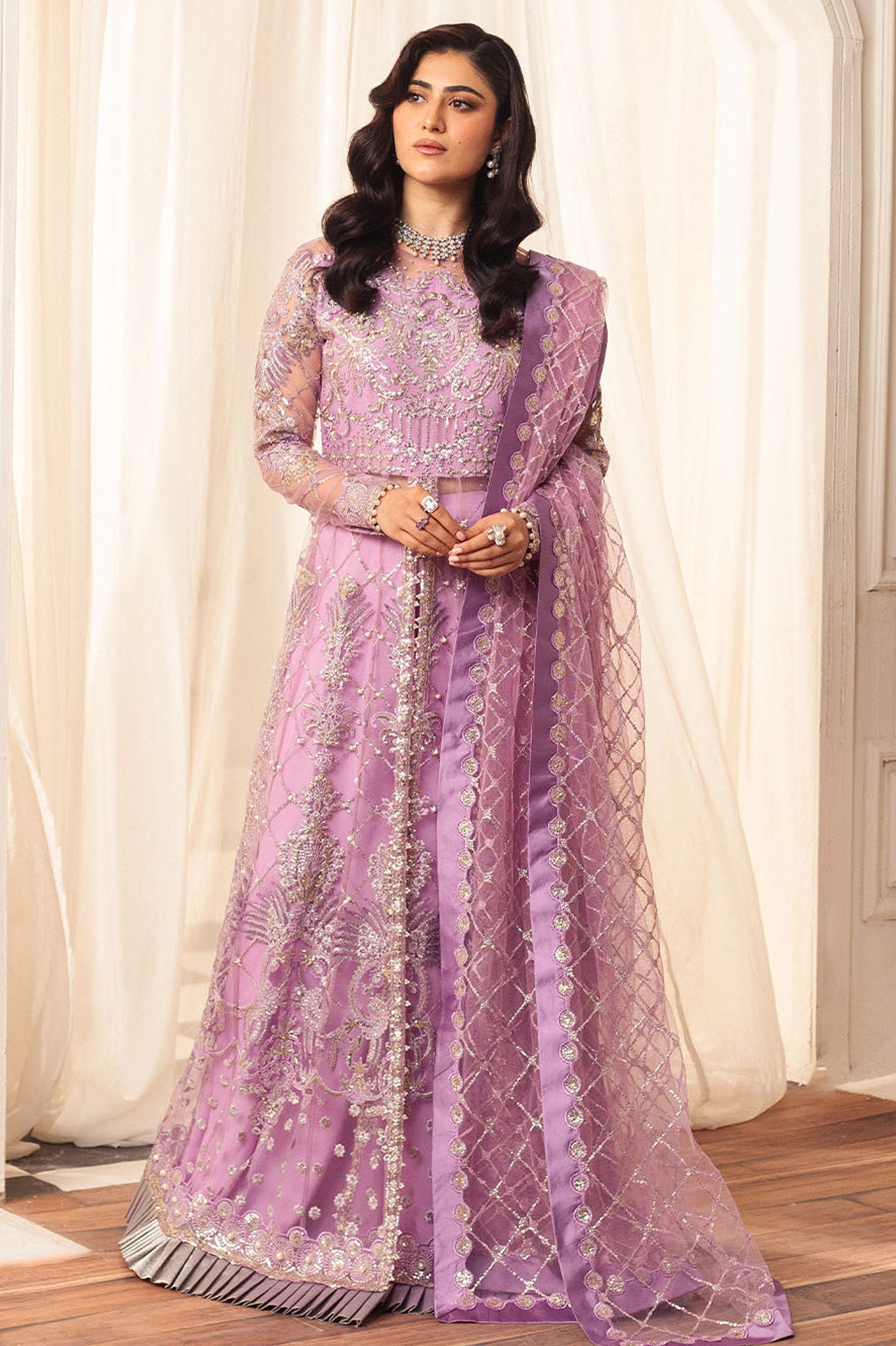 Hemline By Mushq Unstitched 3 Piece Aura Debut Wedding Collection'2024-07-Heather