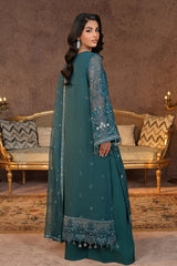 Lamisah Zebaish by Lavish Unstitched 3 Piece Luxury Chiffon Collection'2024-07-Pine Green