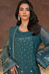 Lamisah Zebaish by Lavish Unstitched 3 Piece Luxury Chiffon Collection'2024-07-Pine Green