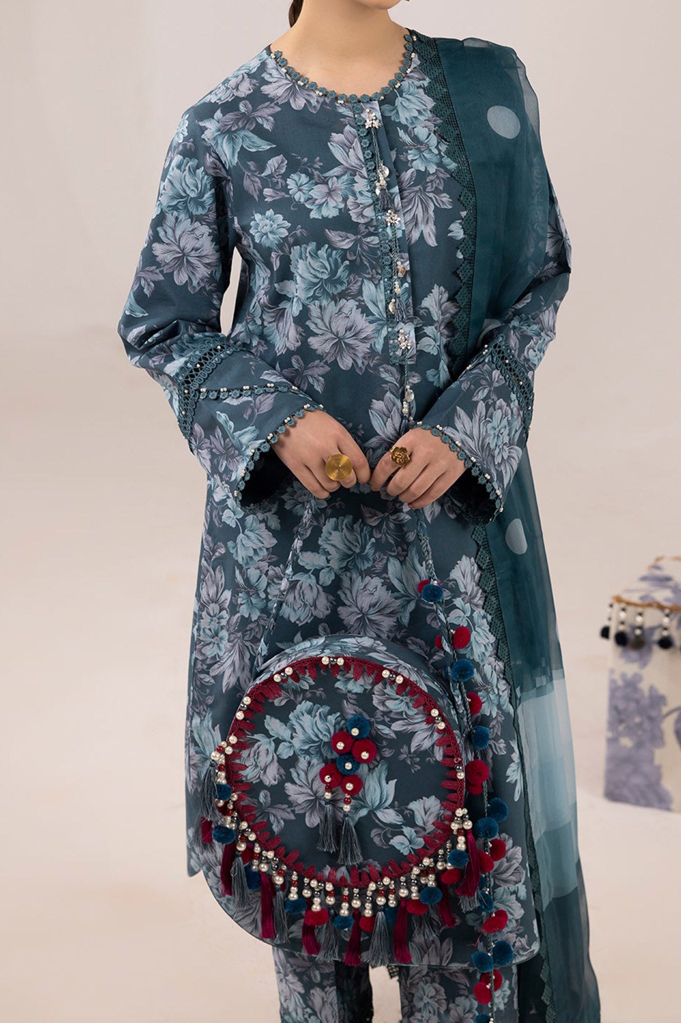 Sheen by Alizeh Unstitched 3 Piece Prints Lawn Collection'2024-07-Sea Mist