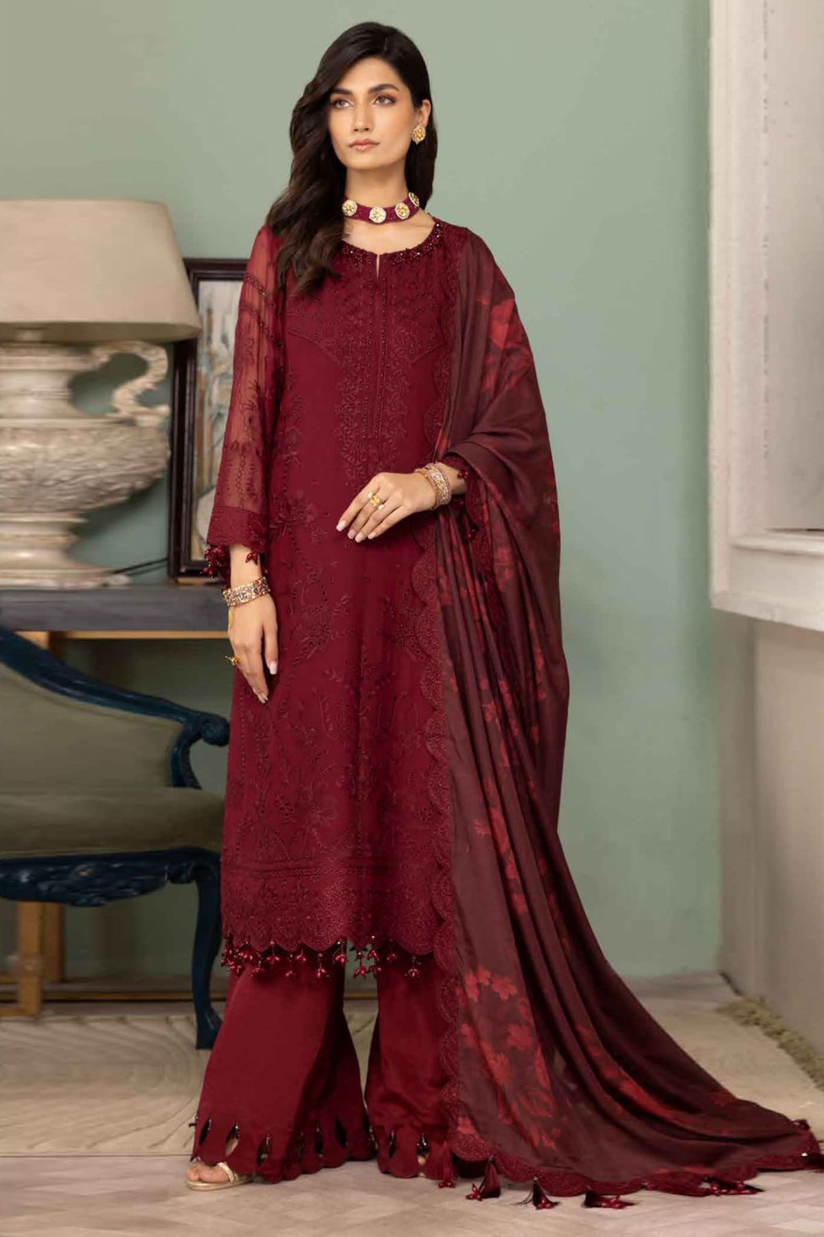 Dhaagay by Alizeh Unstitched 3 Piece Chiffon Vol-02 Collection'2023-07-Azalea