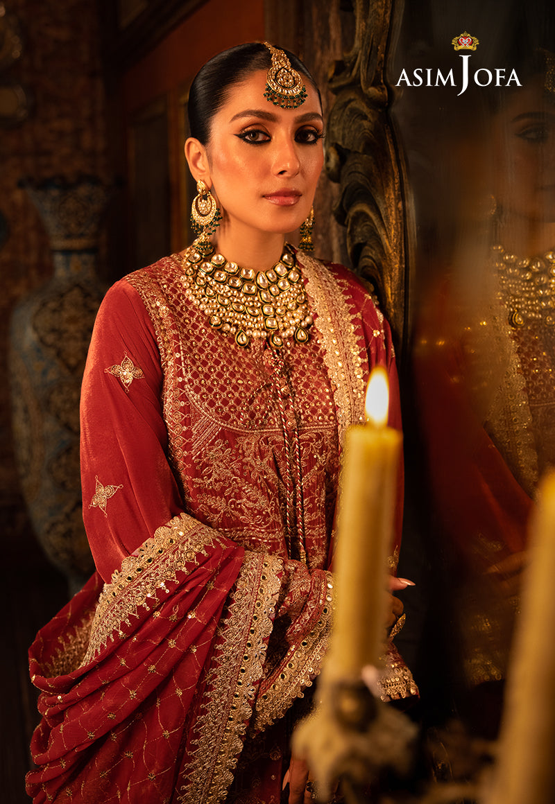 Asim Jofa Makhmal - Wedding Velvet Ajmm-10 Embroidered Velvet 3 Pcs