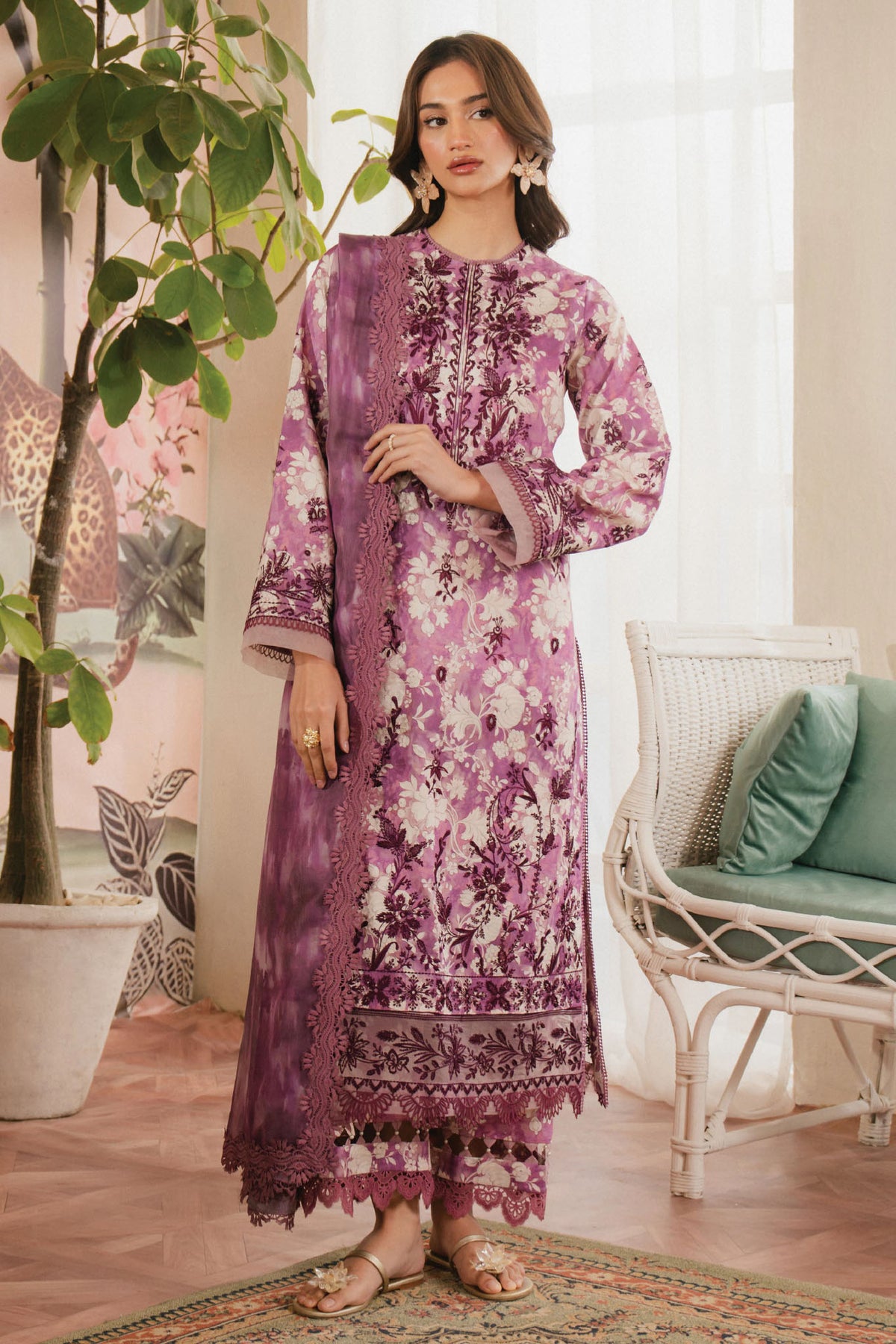 Armelia by Ayzel Unstitched 3 Piece Printed Lawn Collection-AL-V1-07-Ren