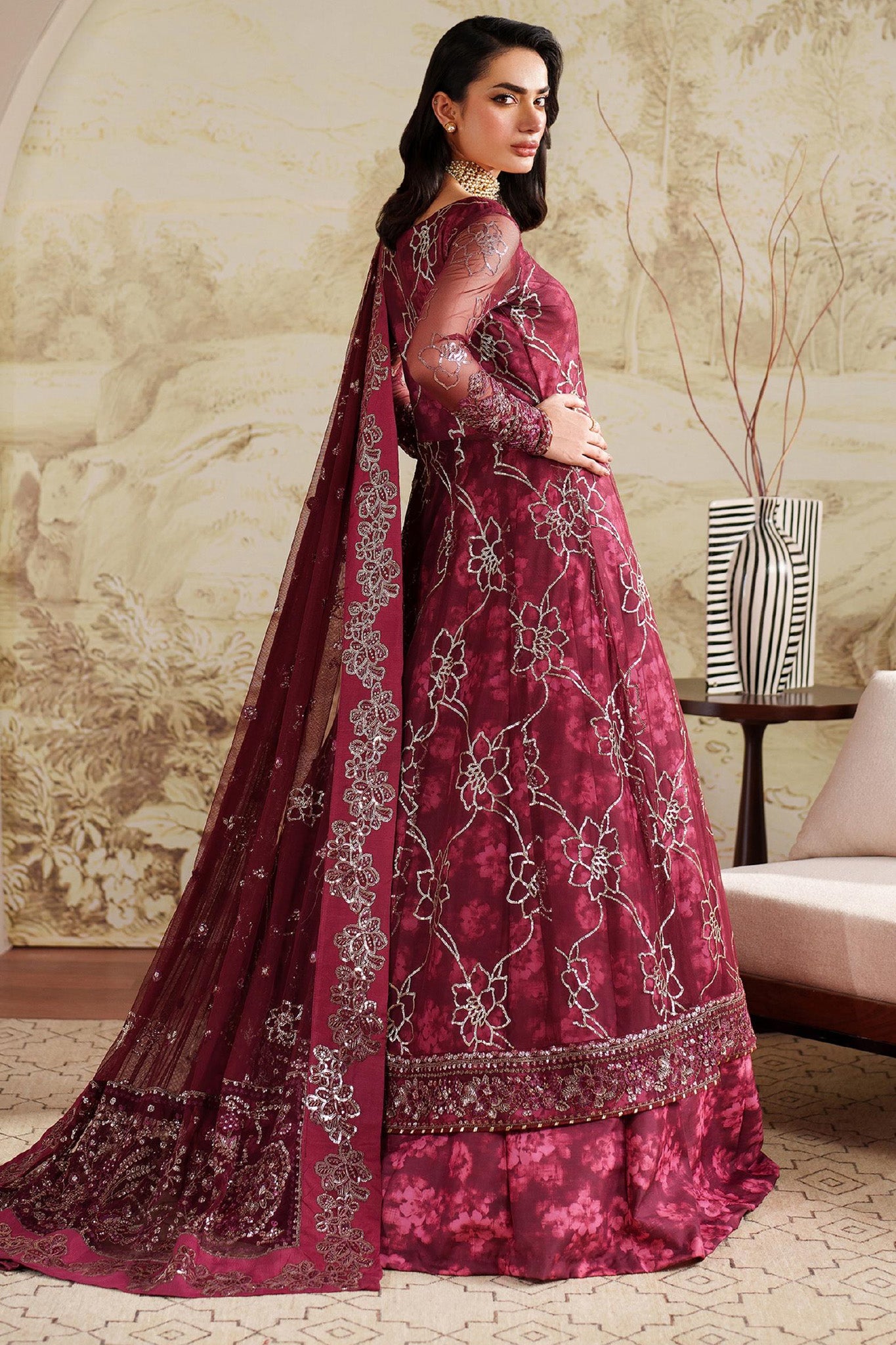 Zaneera by Zarif Unstitched 3 Piece Printed & Emb Formals Collection'2025-Zrf-Zpe-07-Falek