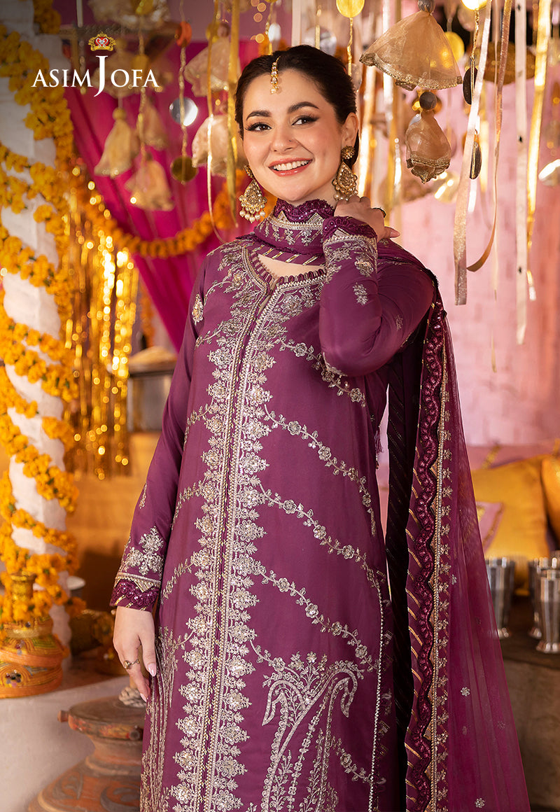 Asim Jofa Dastaan Pret Ajdap-18 Embroidered Lawn Silk Stitched 3 Pcs