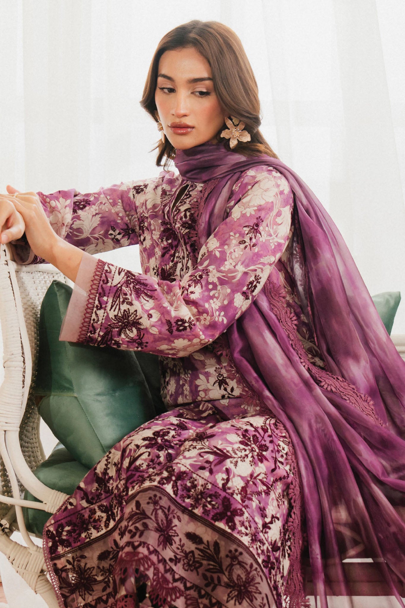 Armelia by Ayzel Unstitched 3 Piece Printed Lawn Collection-AL-V1-07-Ren