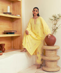 Vasl Pre Winter By Kross Kulture Stitched 2PC - Embroidered Self Textured Suit Suit-0001717-SML-YEL