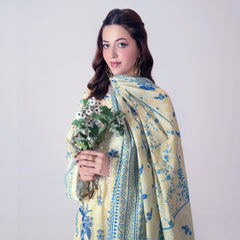 Ahlam By Safa Textile Printed Lemon 3pc suit