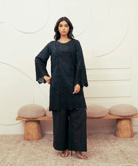 Vasl Pre Winter By Kross Kulture Stitched 2PC - Embroidered Cotton Silk Suit Suit-0001674-SML-BLK