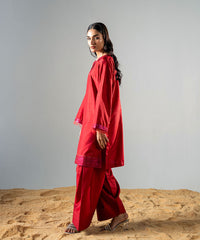 Zarqash By Kross Kulture Stitched 2PC - Raw Silk Suit Collection'2025-0001861-XSM-RED