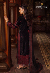 Asim Jofa Designers Limited Edition Ajmmd-12 Embroidered Velvet 3 Pcs
