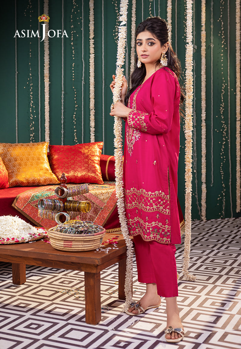Asim Jofa Tara Sitara Ajtm-03 - 2 Pcs Embroidered Raw Silk 2 Pcs