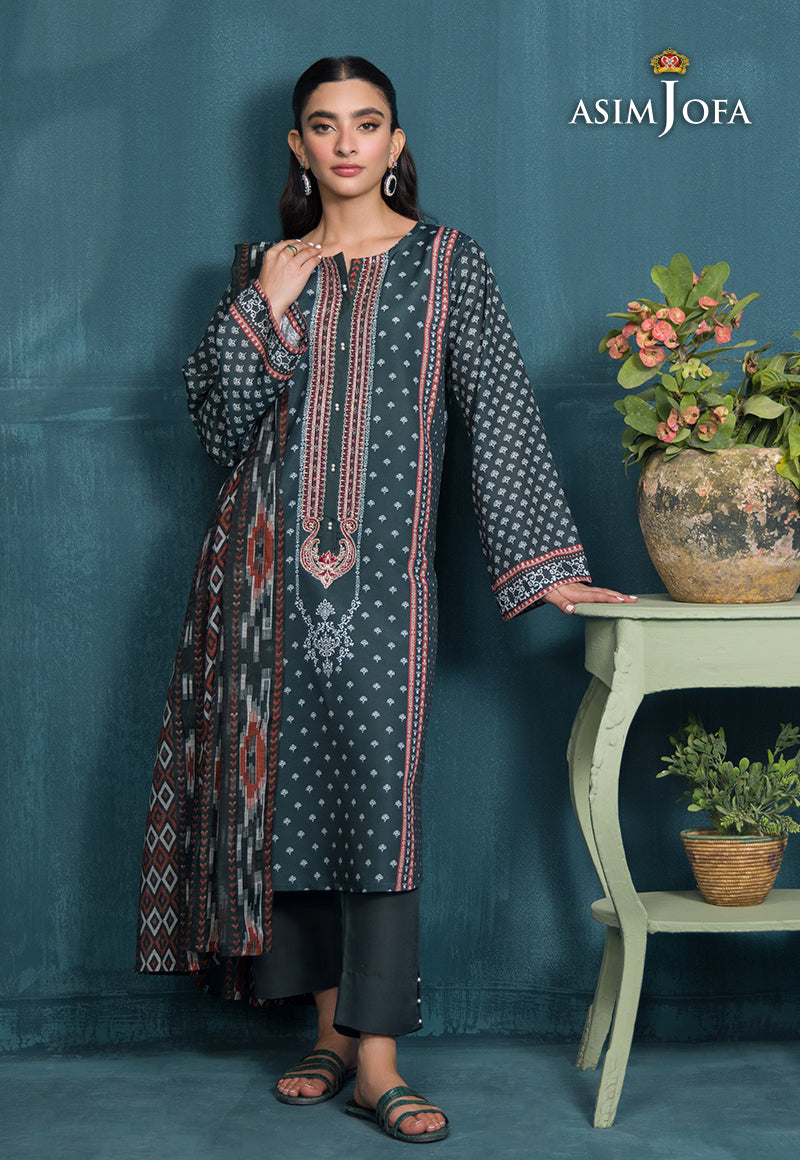 Asim Jofa Gul Rung Pret Collection Ajgr-11 Printed Swiss Lawn 3 Pcs