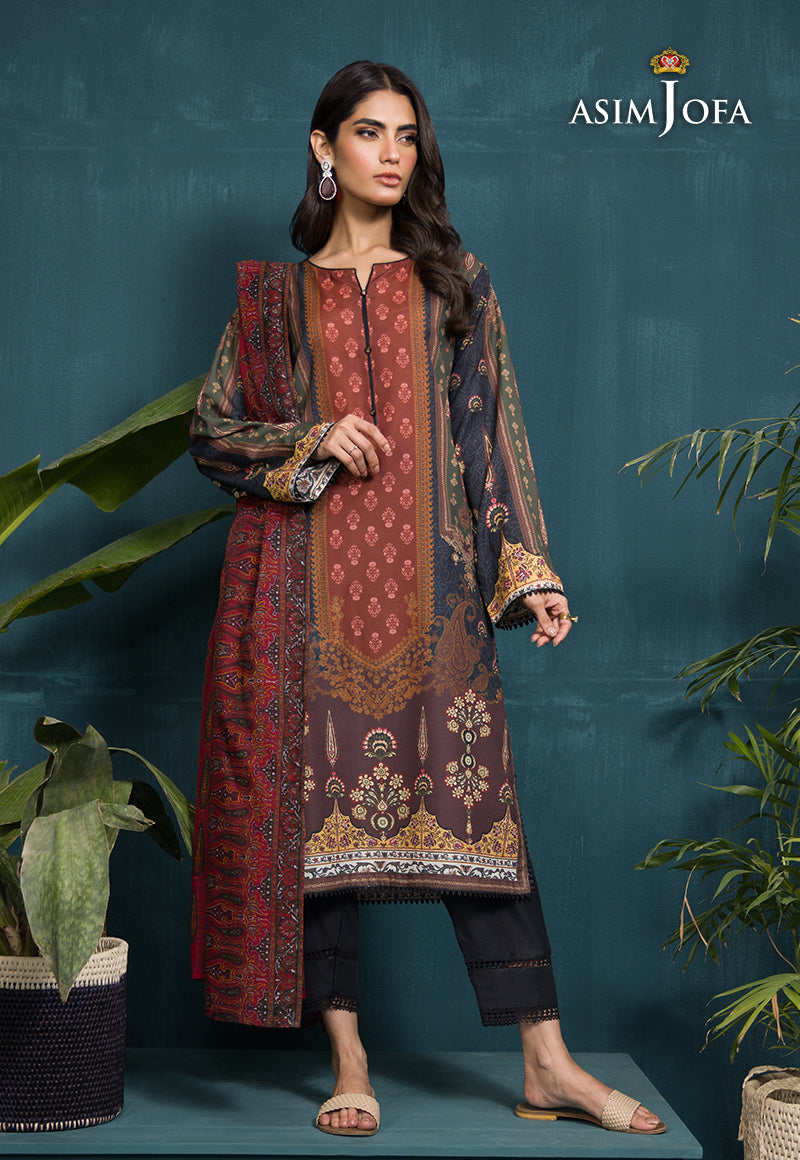 Asim Jofa Gul Rung Pret Collection Ajgr-17 Printed Swiss Lawn 3 Pcs