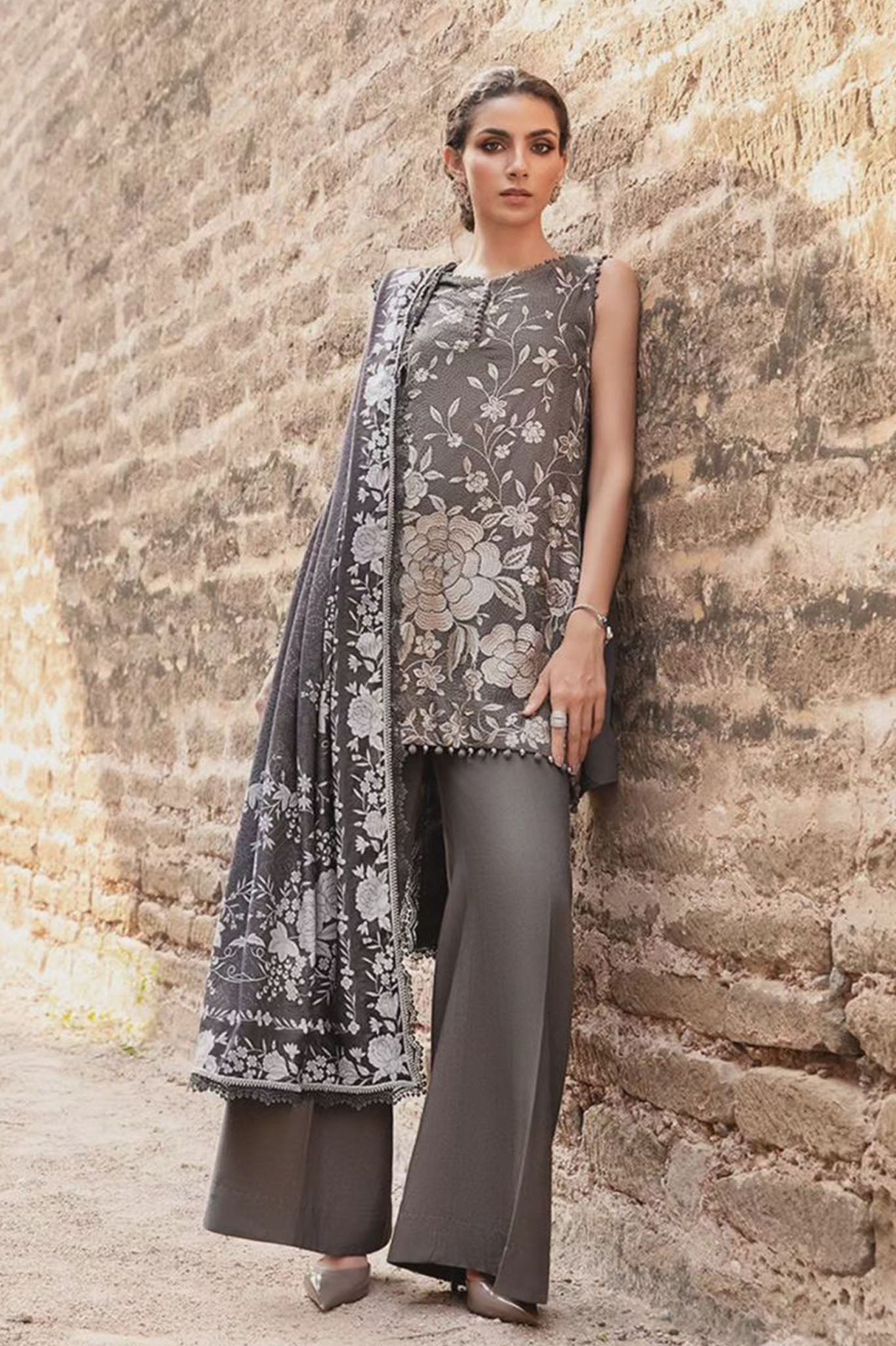 M Prints By Maria B Unstitched 3 Piece Winter Edition Collection'2024-08-B