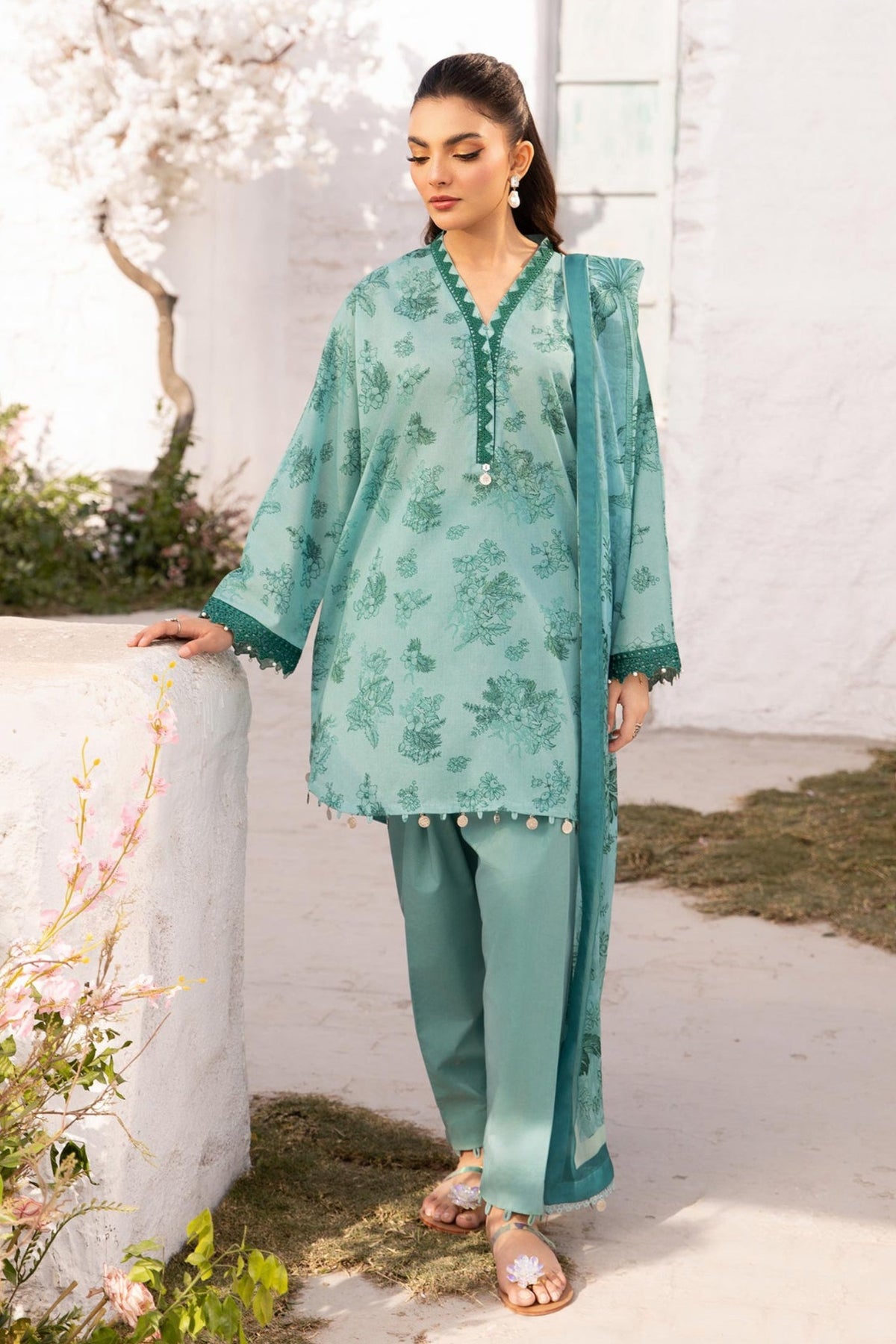 M.Basics By Maria B Unstitched 3 Piece Lawn Vol-01 Collection-08-B