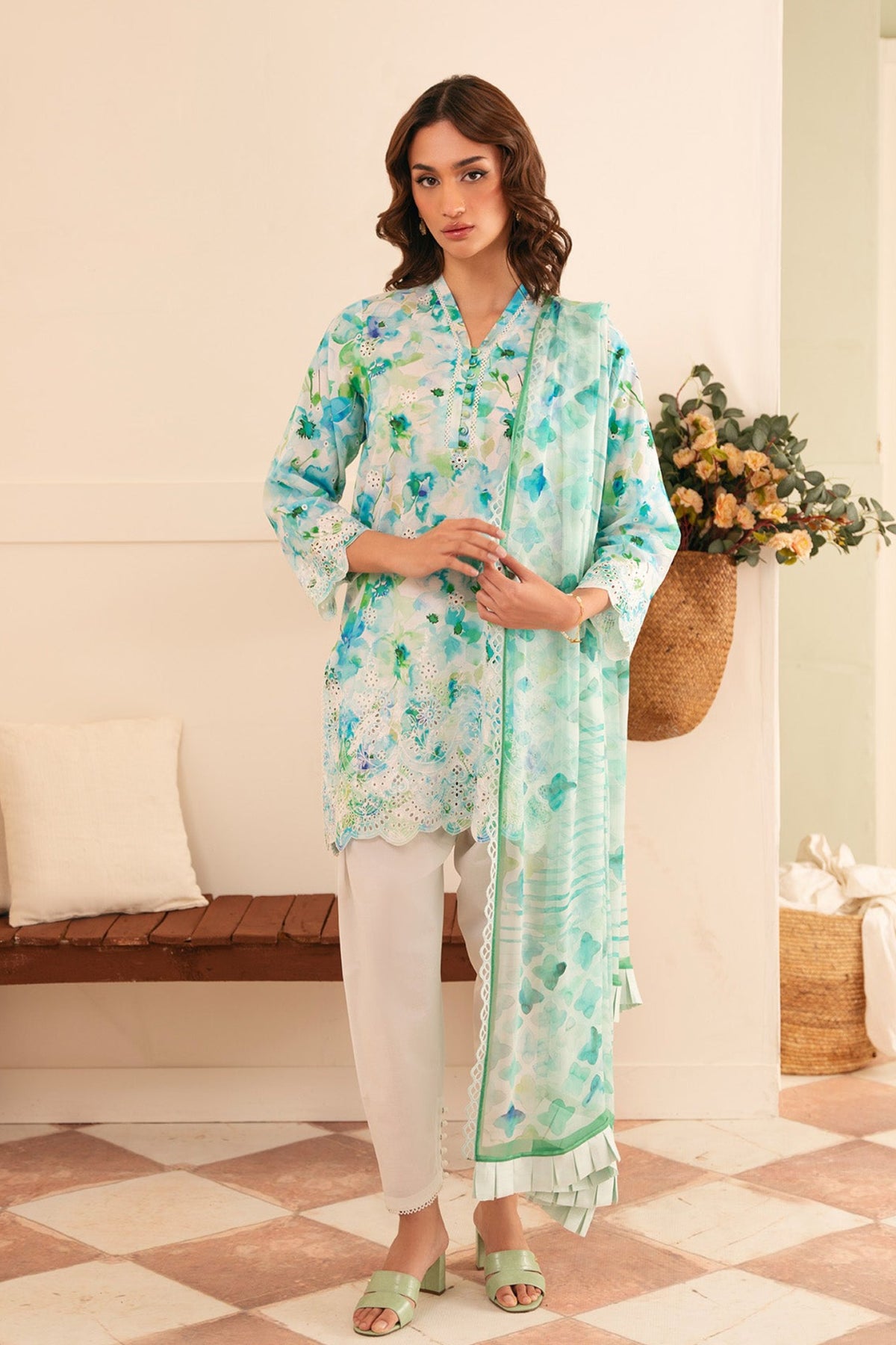 Festive Edit By Sahar Unstitched 3 Piece Emb Lawn Collection-08-Bluebell Breeze