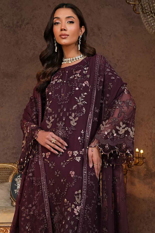 Lamisah Zebaish by Lavish Unstitched 3 Piece Luxury Chiffon Collection'2024-08-Sangria