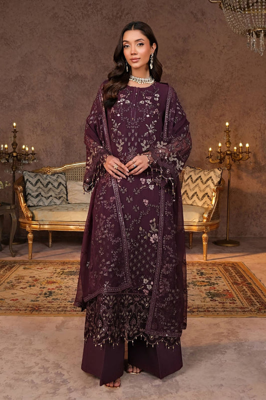 Lamisah Zebaish by Lavish Unstitched 3 Piece Luxury Chiffon Collection'2024-08-Sangria