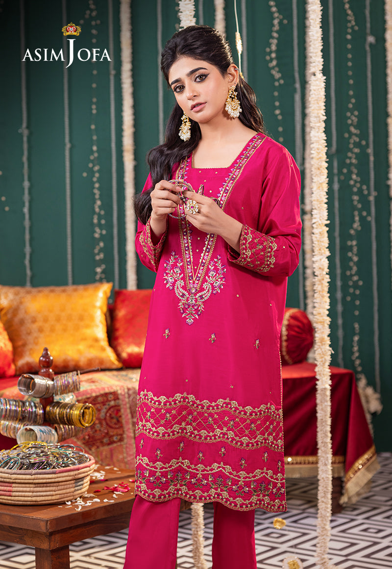 Asim Jofa Tara Sitara Ajtm-03 - 2 Pcs Embroidered Raw Silk 2 Pcs