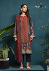 Asim Jofa Gul Rung Pret Collection Ajgr-17 Printed Swiss Lawn 3 Pcs