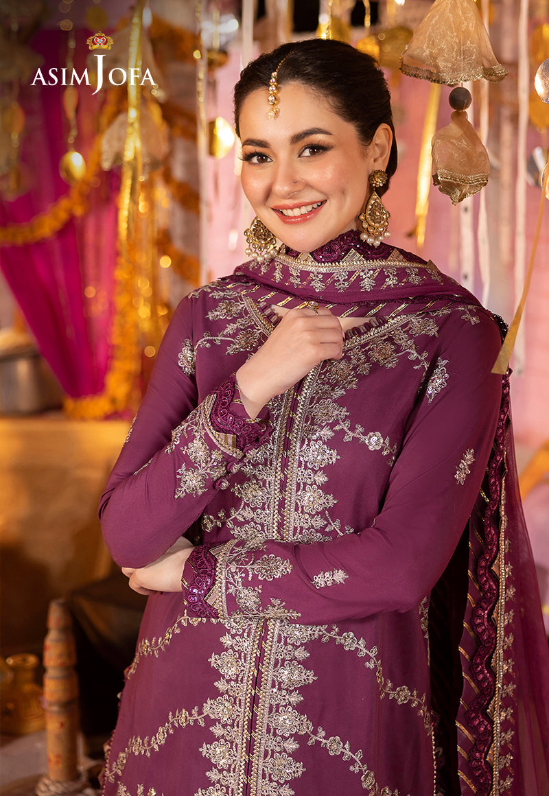 Asim Jofa Dastaan Pret Ajdap-18 Embroidered Lawn Silk Stitched 3 Pcs