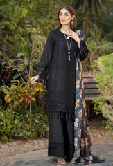Fuchsia by Adan's Libas Unstitched 3 Piece Chikankari Lawn Collection'2023-09-French Black