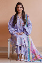 Wes By Farah Talib Aziz Unstitched 3 Piece Luxury Summer Collection-09-Liliana Lavender