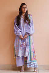 Wes By Farah Talib Aziz Unstitched 3 Piece Luxury Summer Collection-09-Liliana Lavender