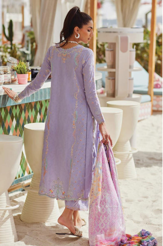 Wes By Farah Talib Aziz Unstitched 3 Piece Luxury Summer Collection-09-Liliana Lavender