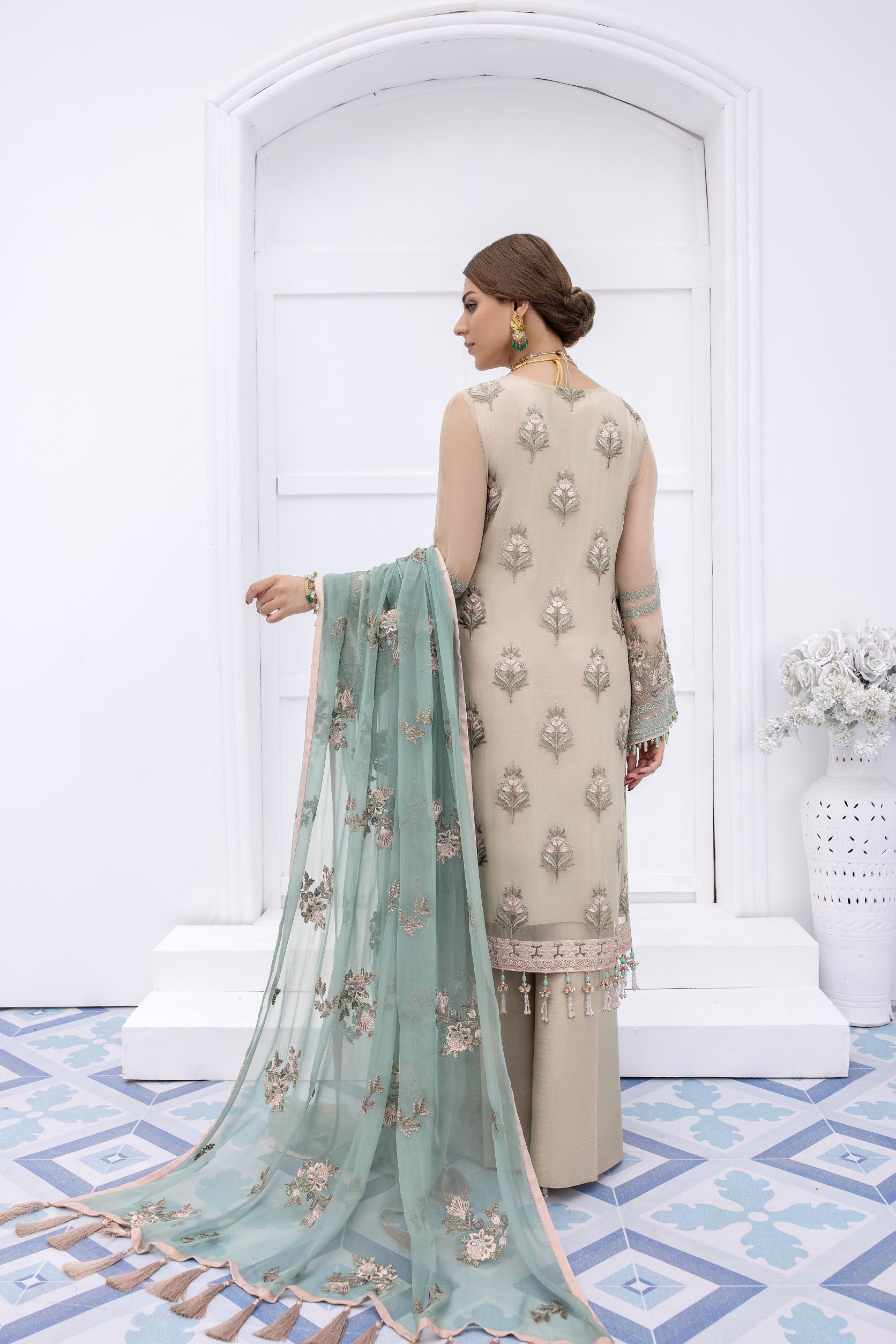Safeera By Flossie Unstitched 3 Piece Formals Vol-08 Collection'2025-Summer Melon