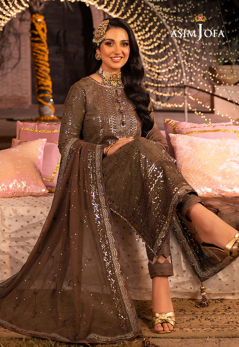 Asim Jofa Dastaan Ajda-05 Embroidered Lawn Silk 3 Pcs