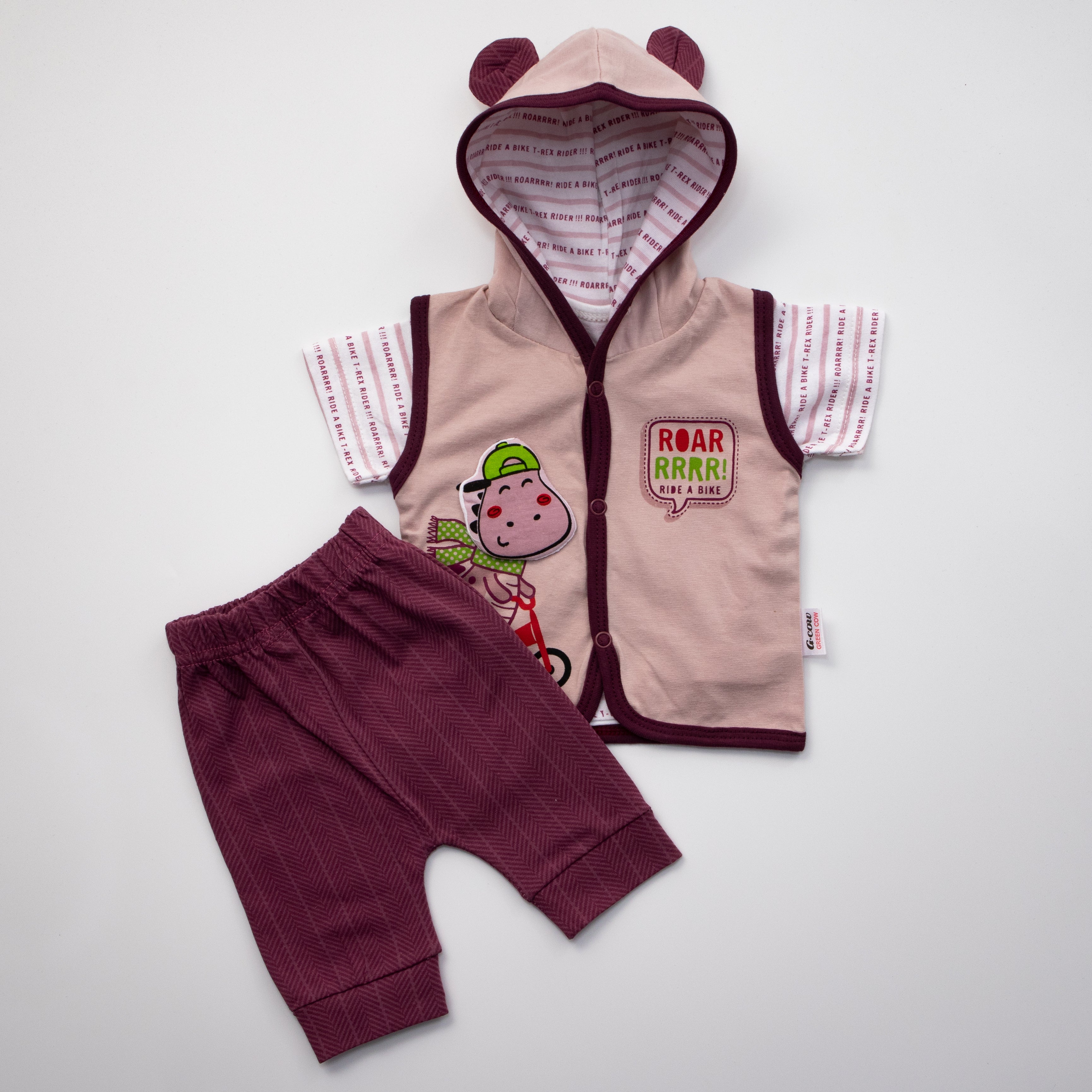 Kjunction Infant Newborn boys Half Sleeves Rompers code-( Roar )