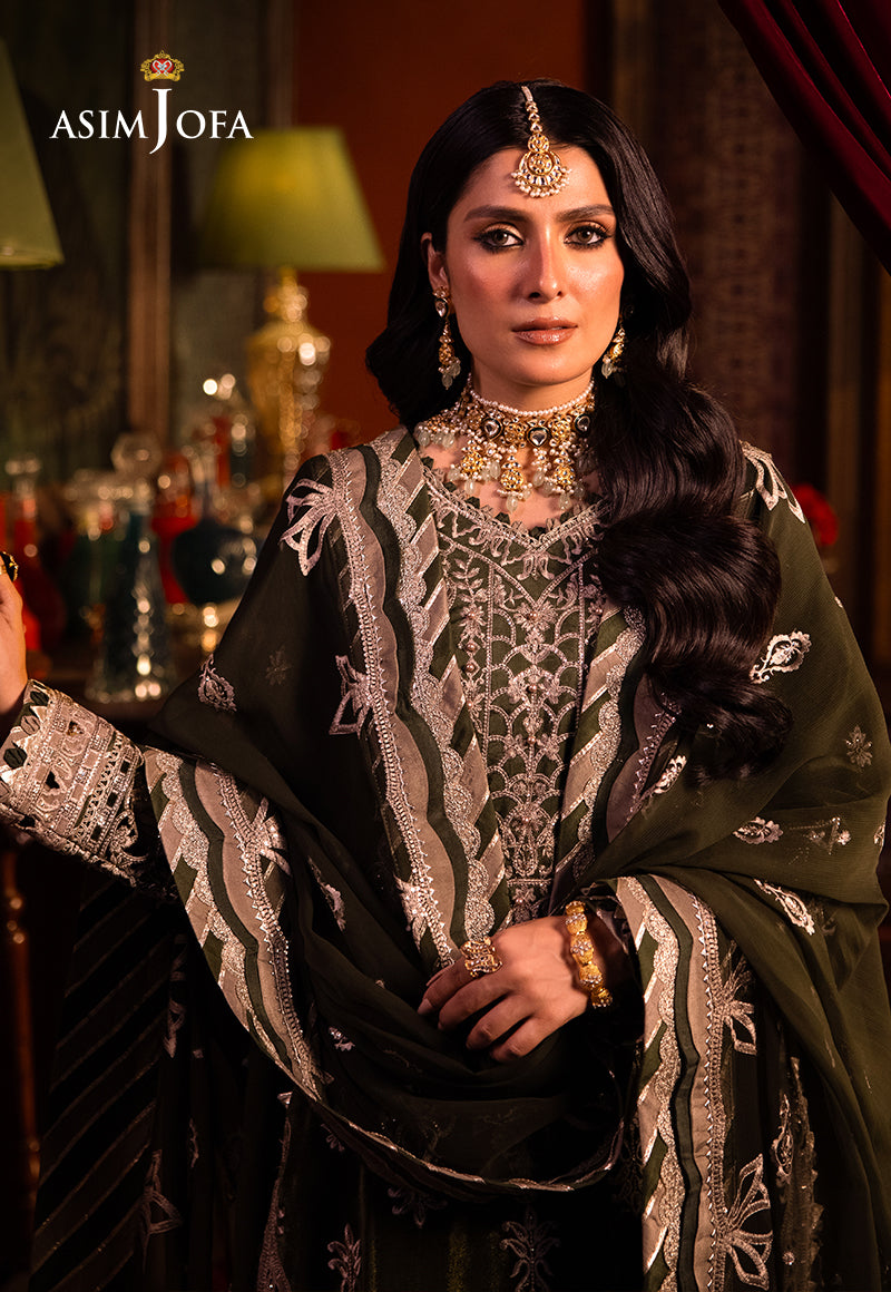 Asim Jofa Makhmal - Wedding Velvet Ajmm-05 Embroidered Velvet 3 Pcs