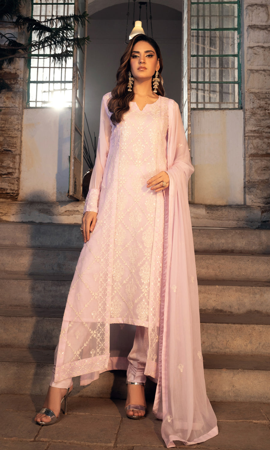 Shamooz Stitched 3 Piece Formals Suits-Pale SEM-0638